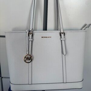 White Leather Michael Kors Tote
